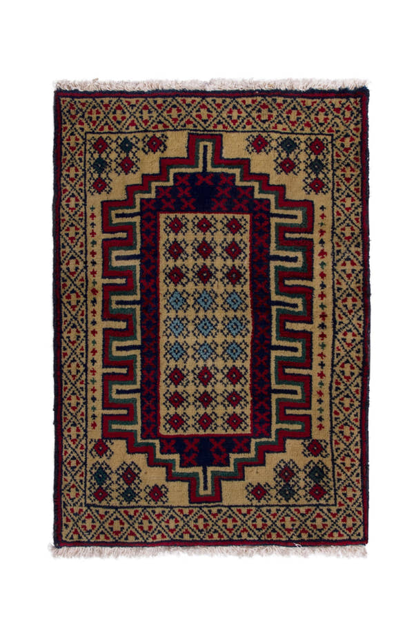 3826, Persian Torkaman Mini Rug