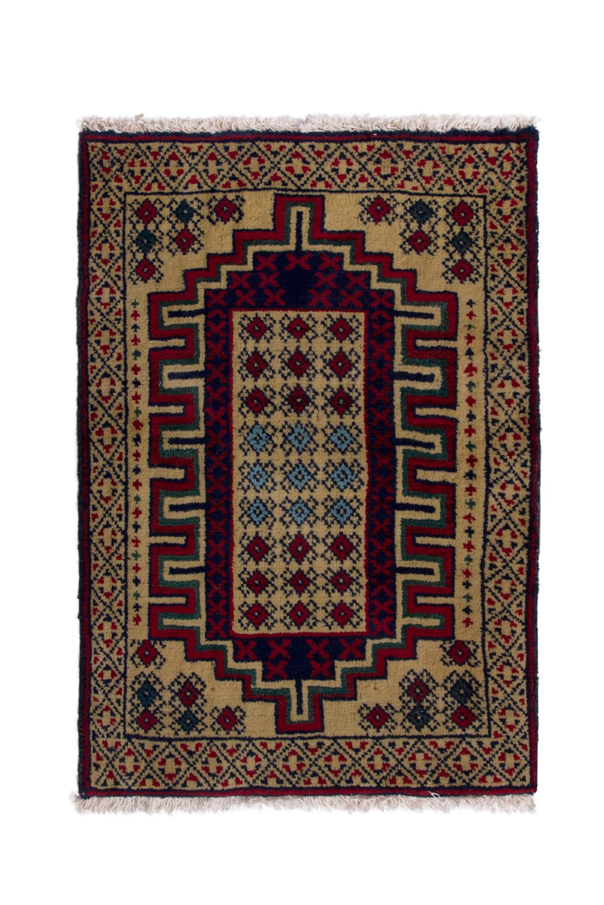 3826, Persian Torkaman Mini Rug