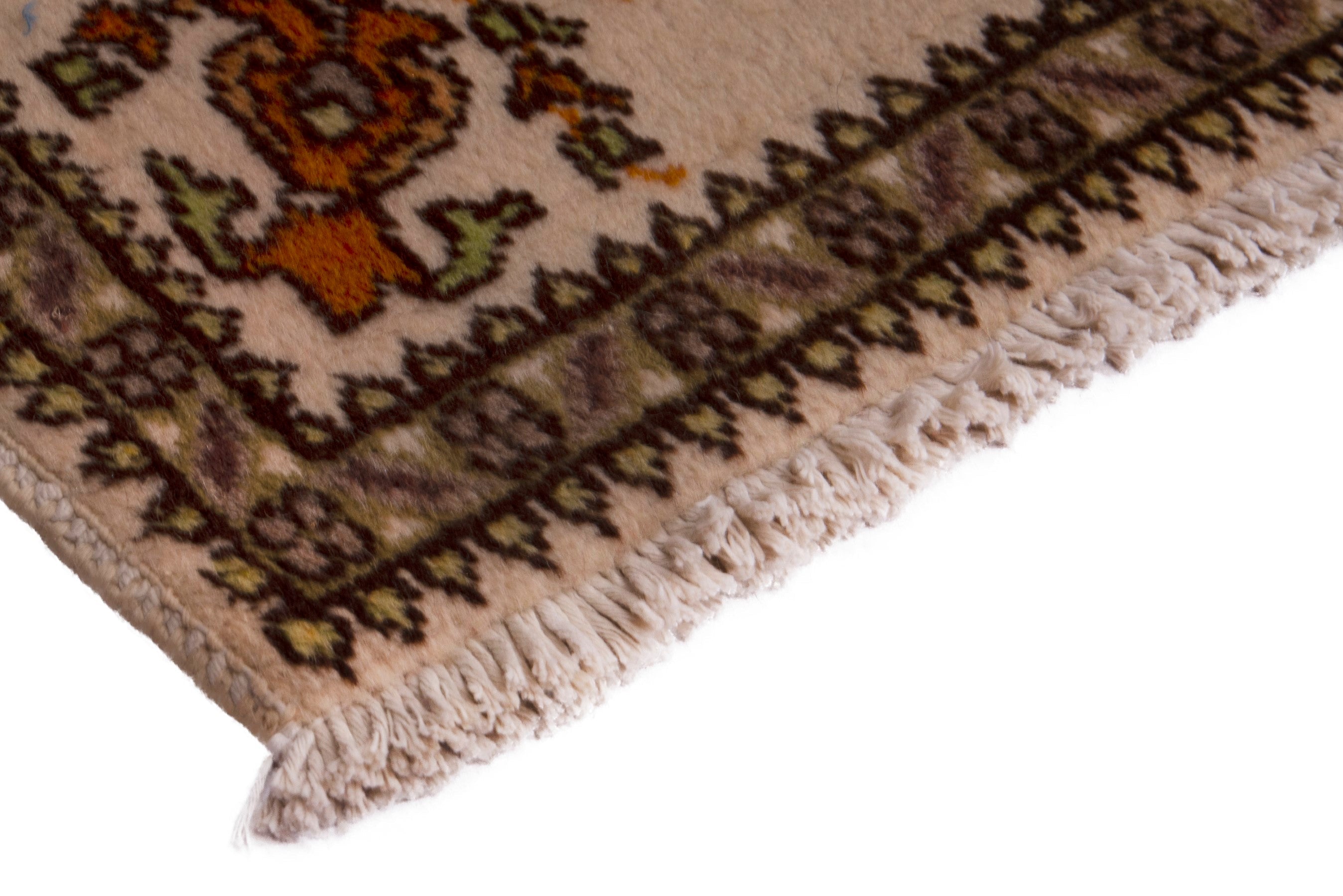 Persian Tabriz accent rug in cream and rust, view 5 of 7