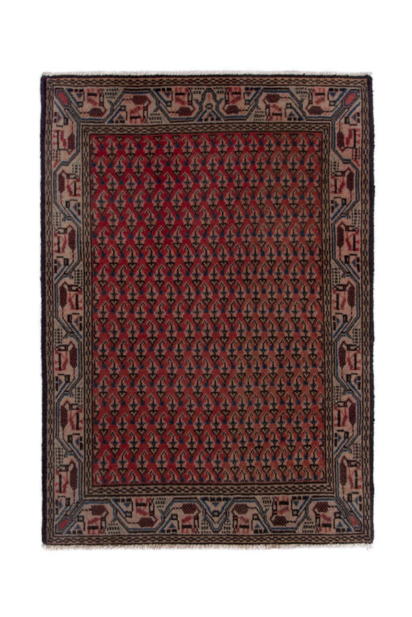 3837, Persian Botteh Mini Rug