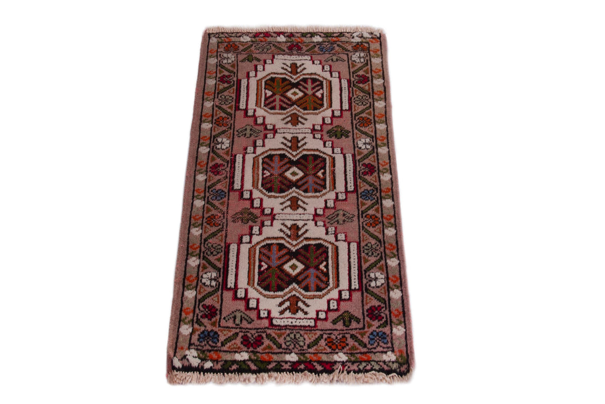 3845, Persian Torkaman Mini Rug