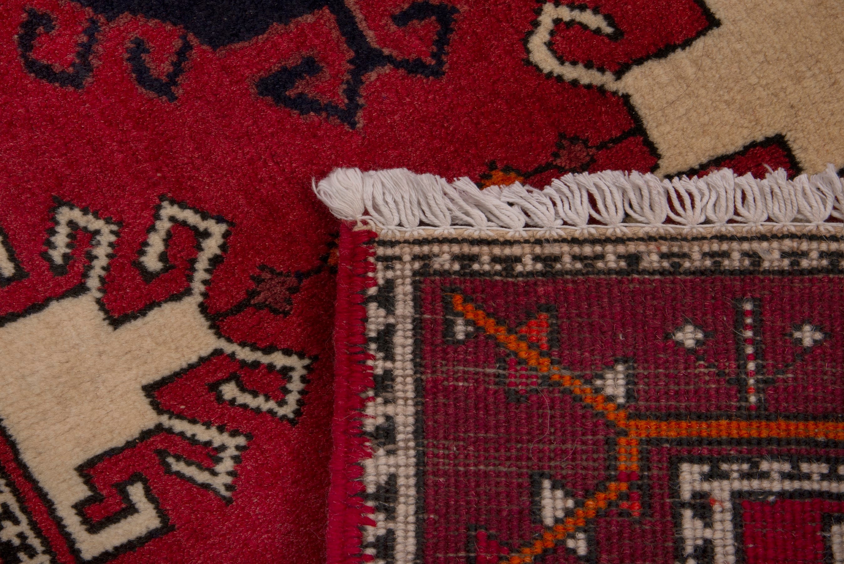 Persian Azerbaijan accent rug in deep red and burgundy, view 7 of 7
