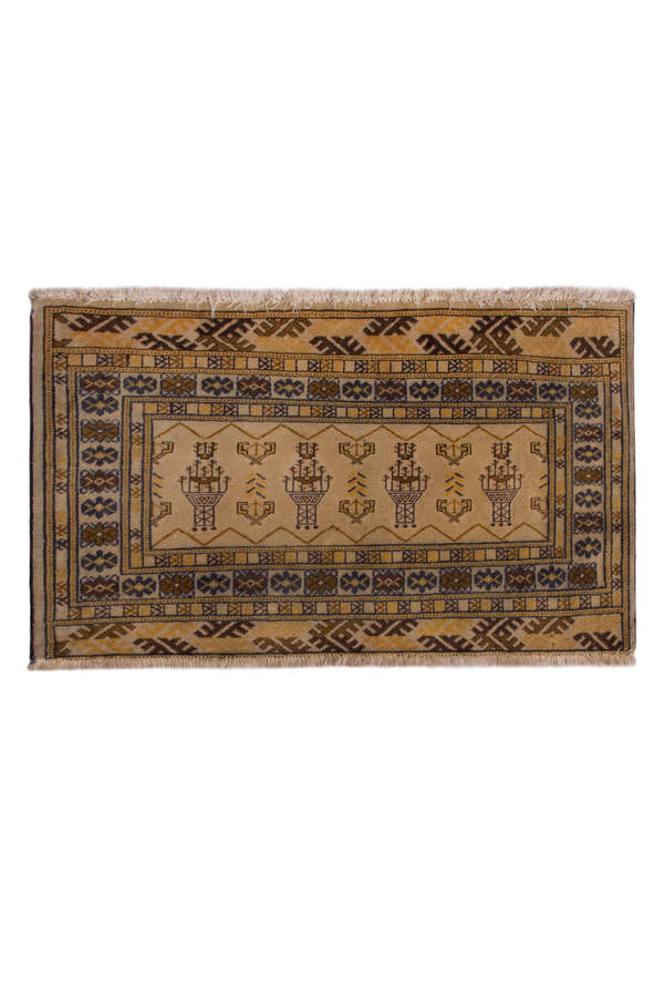 3849, Persian Torkaman Mini Rug