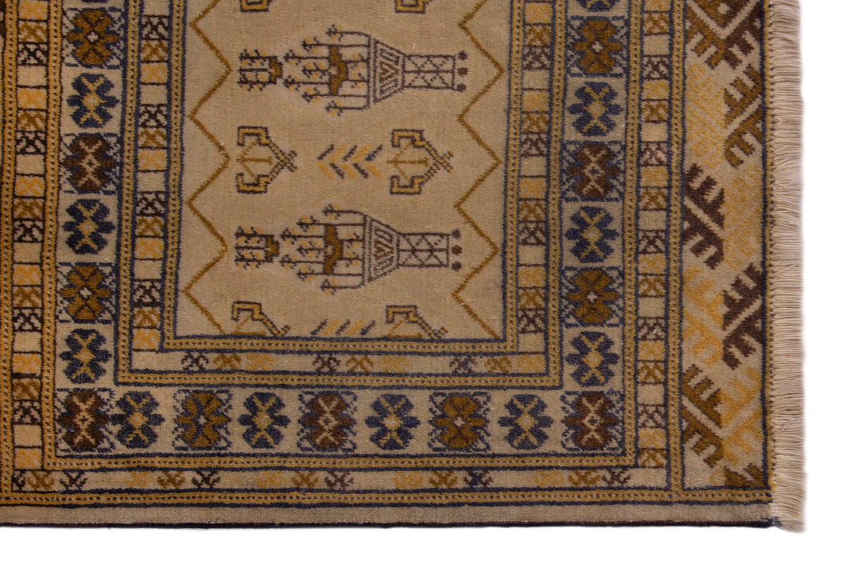 3849, Persian Torkaman Mini Rug