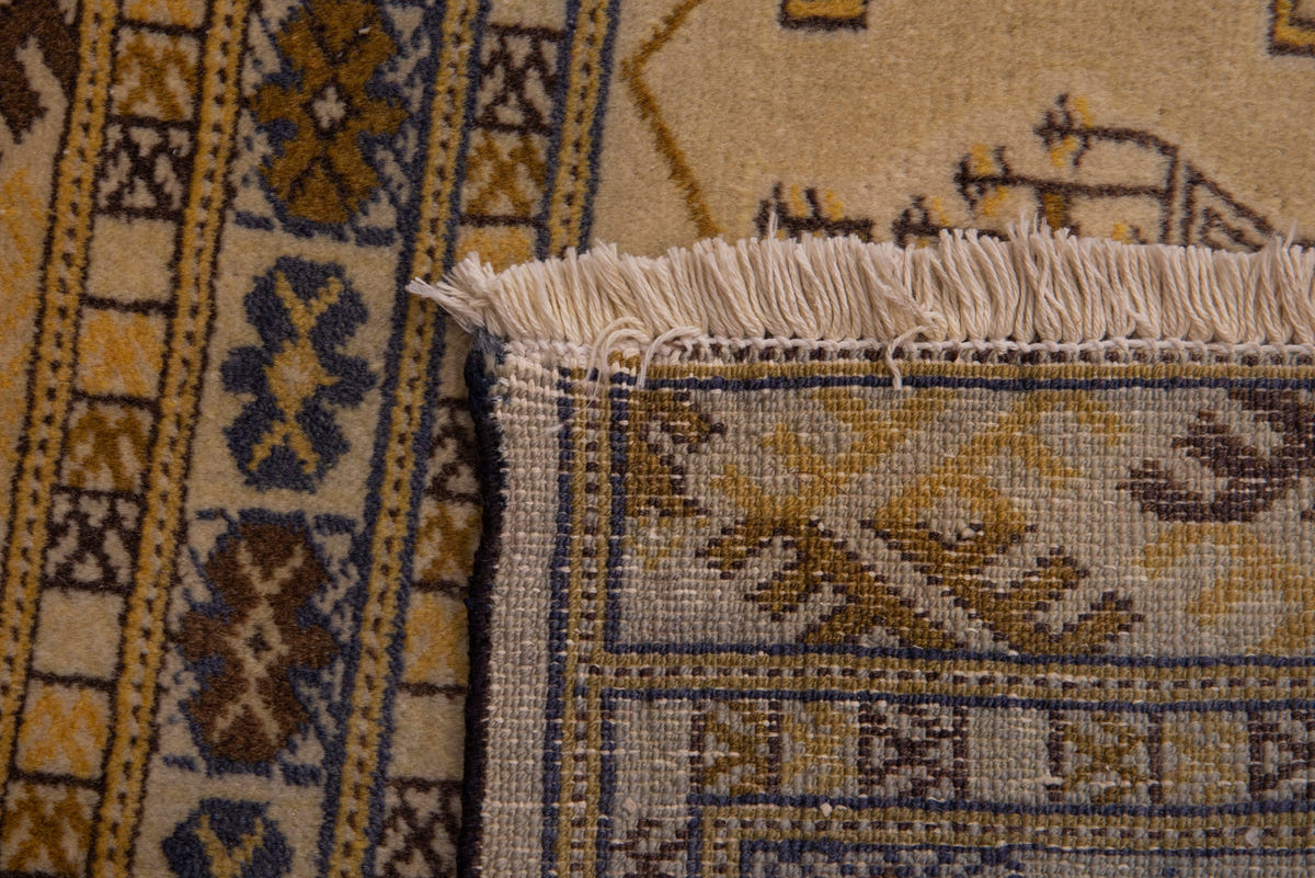 3849, Persian Torkaman Mini Rug