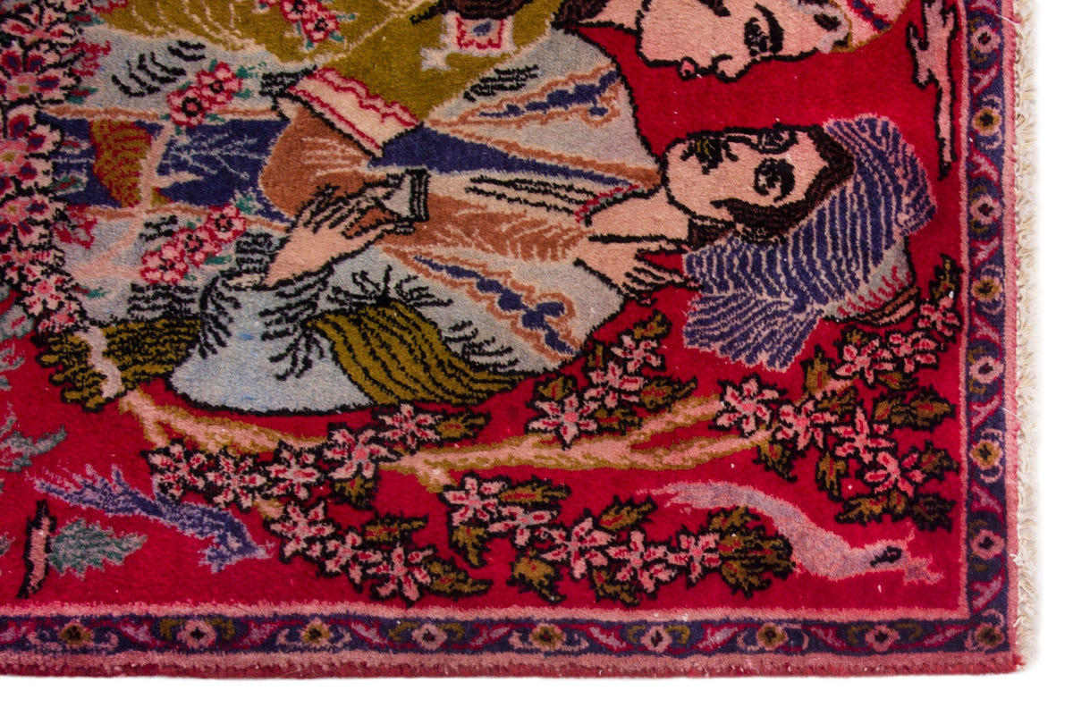 3852, Persian Kashan Mini Rug
