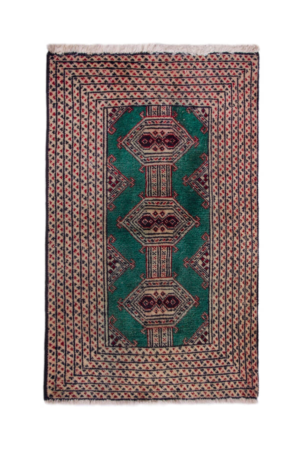 3853, Persian Torkaman Mini Rug