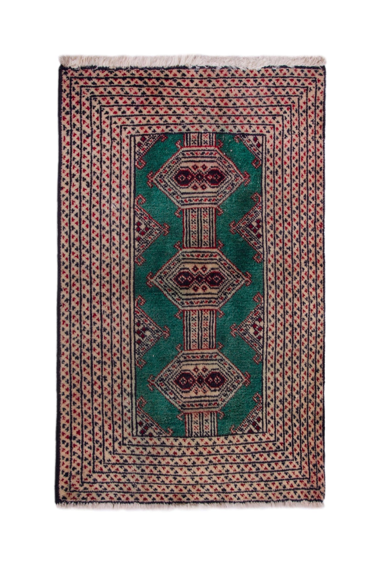3853, Persian Torkaman Mini Rug
