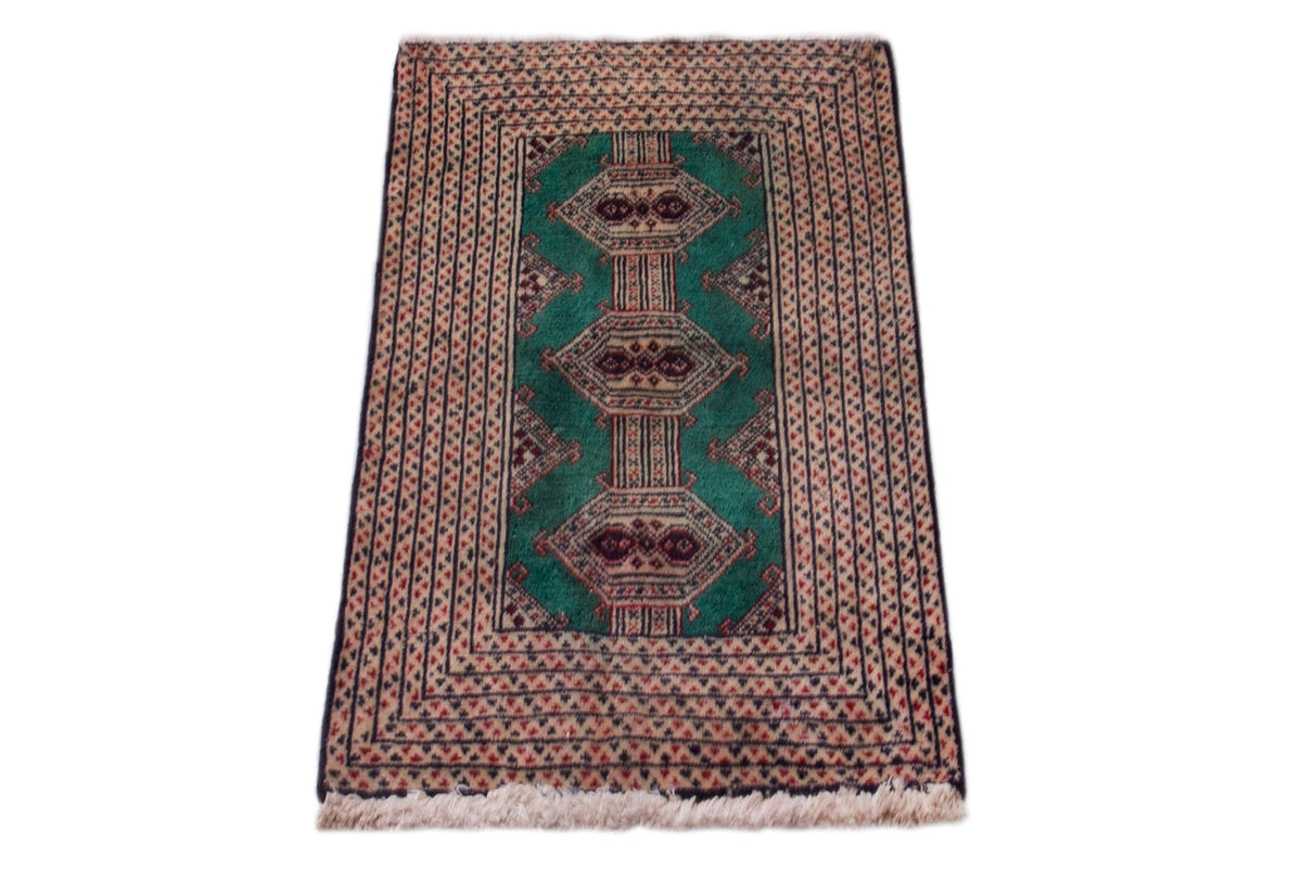 3853, Persian Torkaman Mini Rug