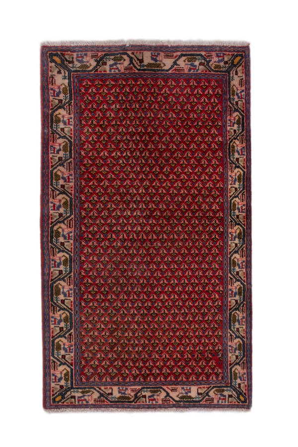 3854, Persian Botteh Mini Rug