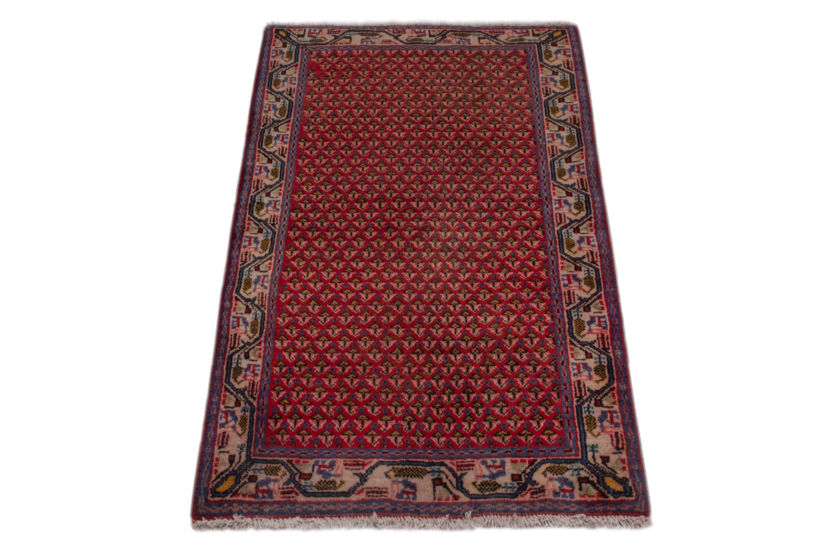 3854, Persian Botteh Mini Rug
