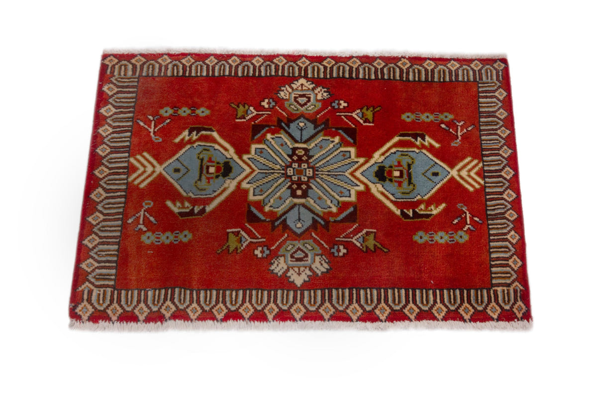 3855, Persian Torkaman Mini Rug