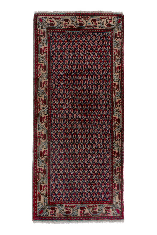 3860, Persian Botteh Mini Rug