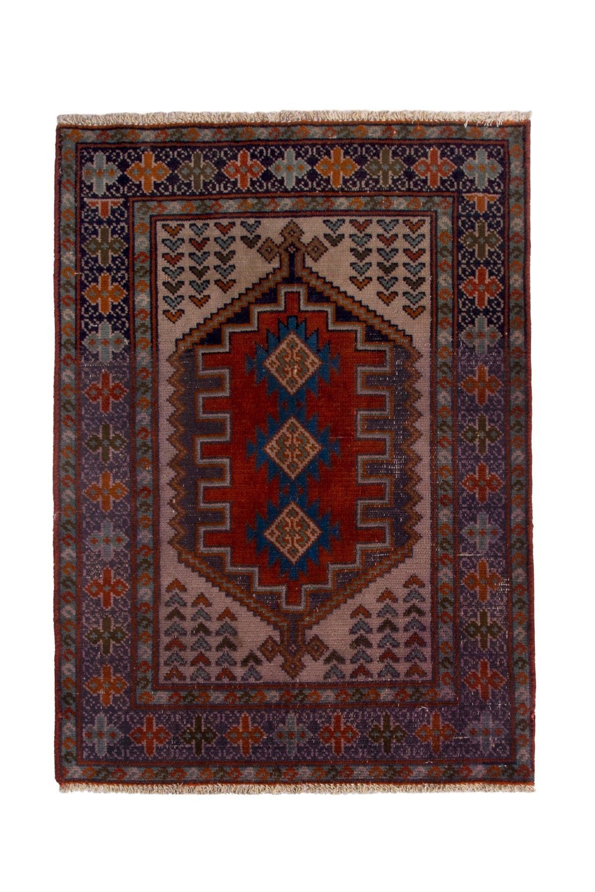3865, Persian Torkaman Mini Rug