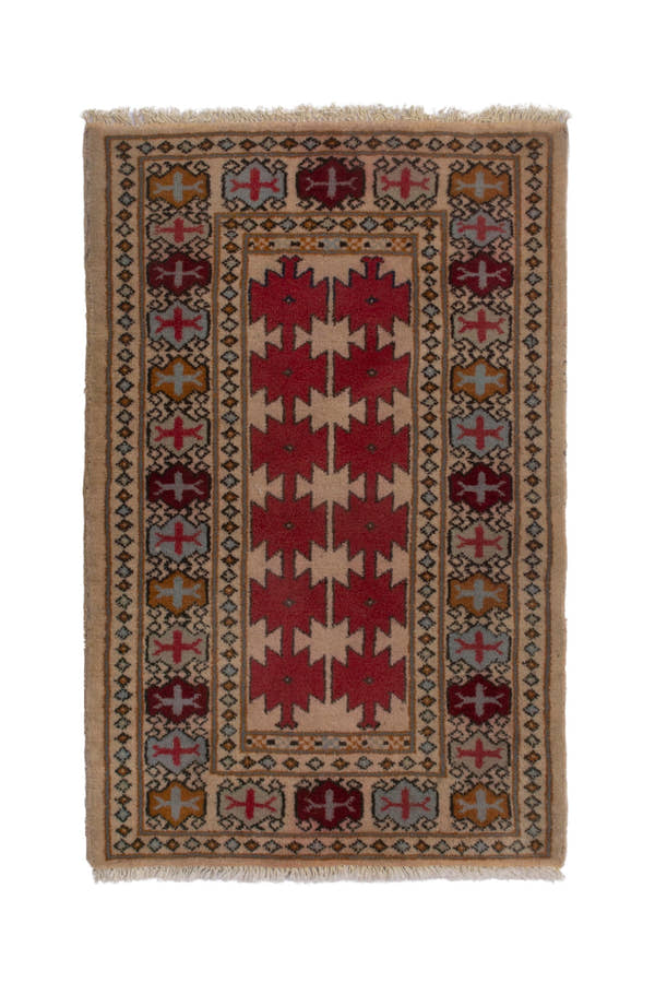 3870, Persian Torkaman Mini Rug