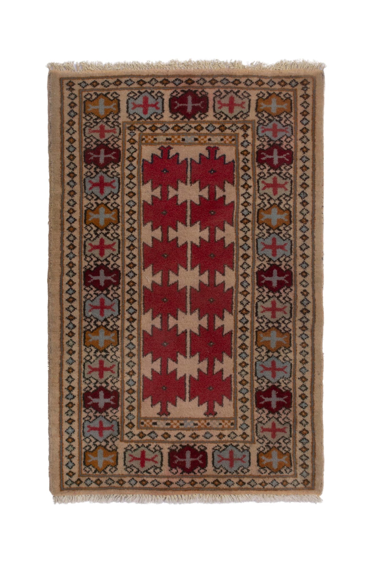 3870, Persian Torkaman Mini Rug