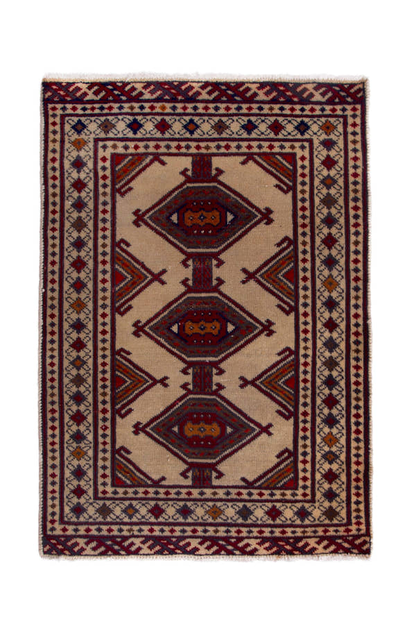 3872, Persian Torkaman Mini Rug