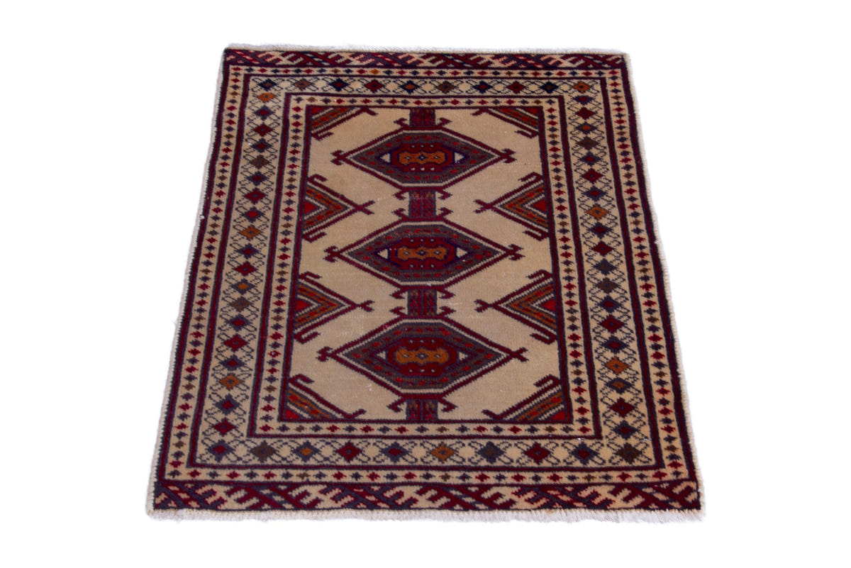 3872, Persian Torkaman Mini Rug