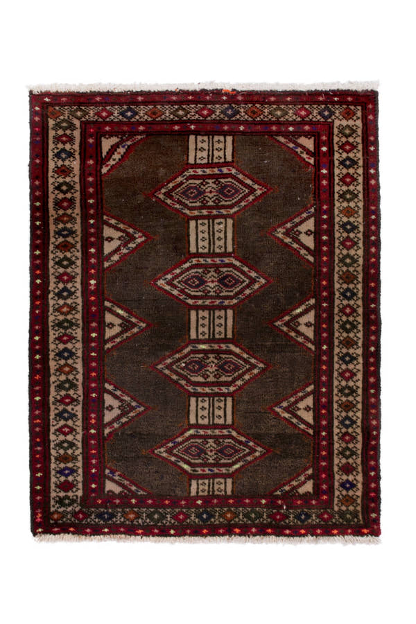 3874, Persian Torkaman Mini Rug