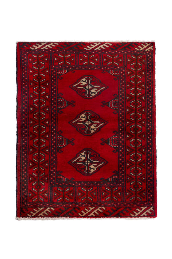 3876, Persian Torkaman Mini Rug