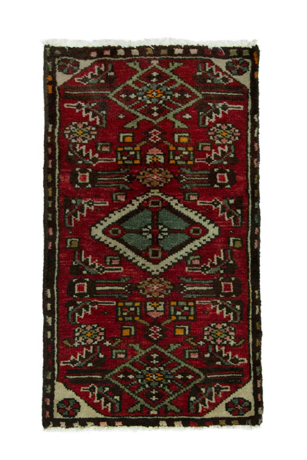 3877, Persian Hamadan Mini Rug