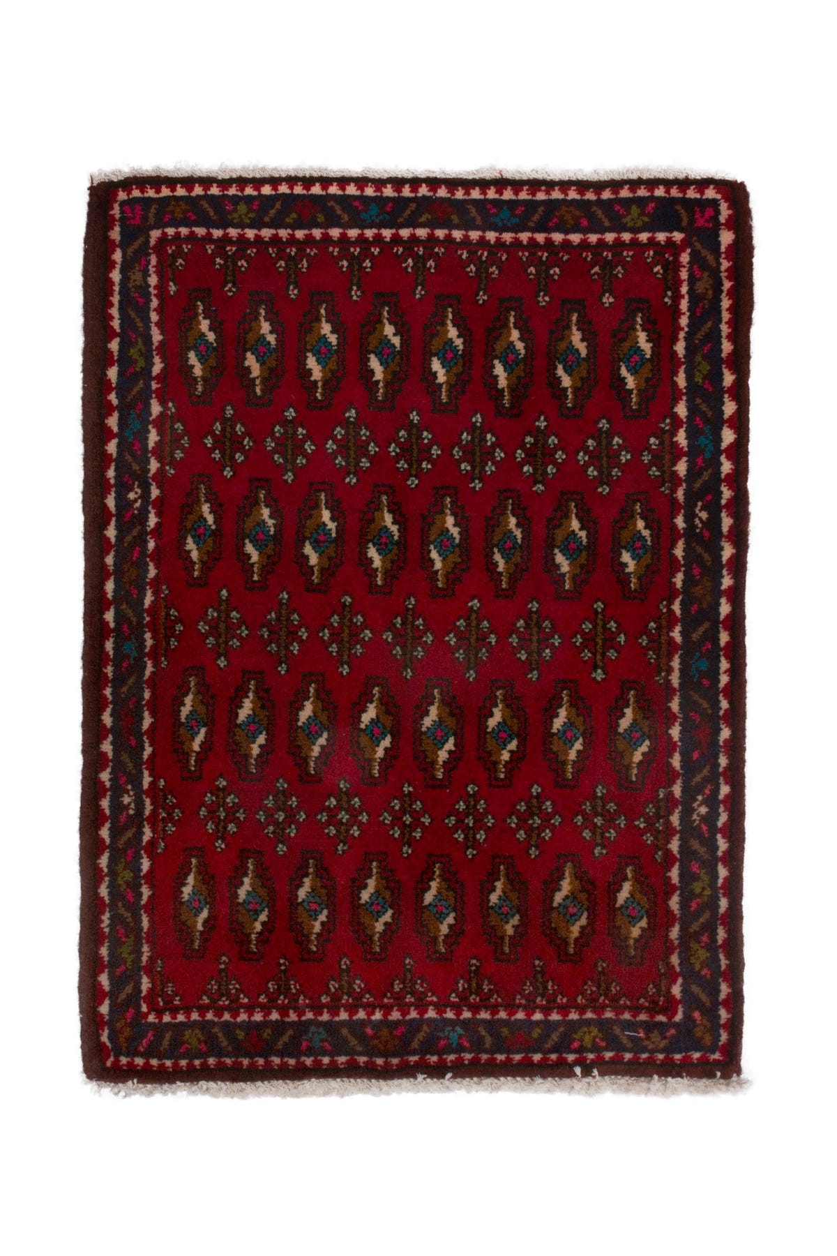 3878, Persian Torkaman Mini Rug
