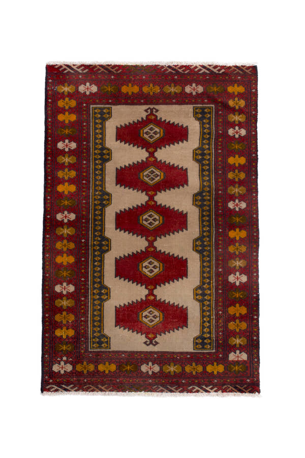 3883, Persian Torkaman Mini Rug