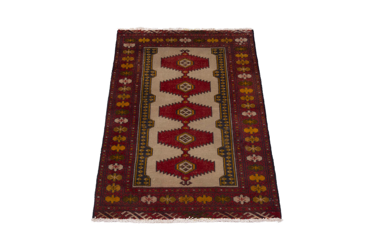 3883, Persian Torkaman Mini Rug