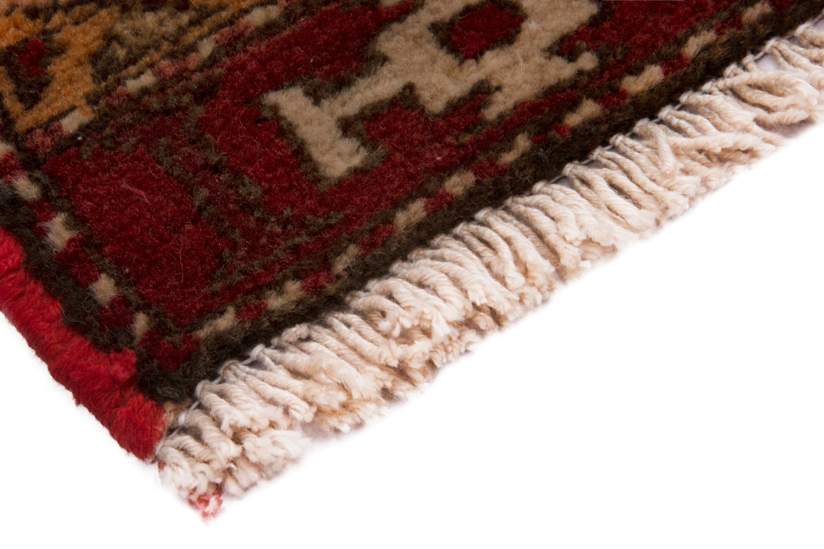 Persian Azerbaijan accent rug in deep red and burgundy, view 5 of 6