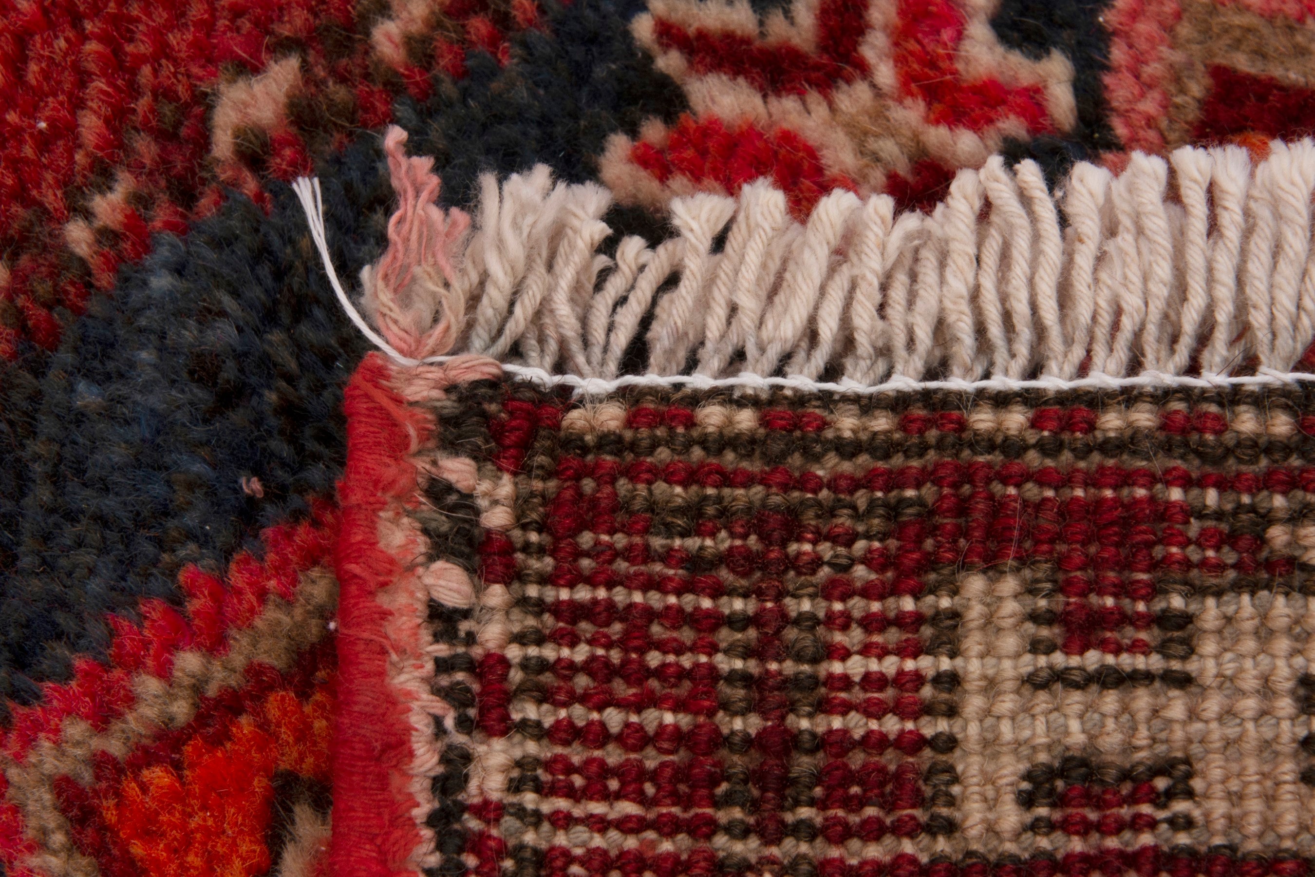 Persian Azerbaijan accent rug in deep red and burgundy, view 6 of 6