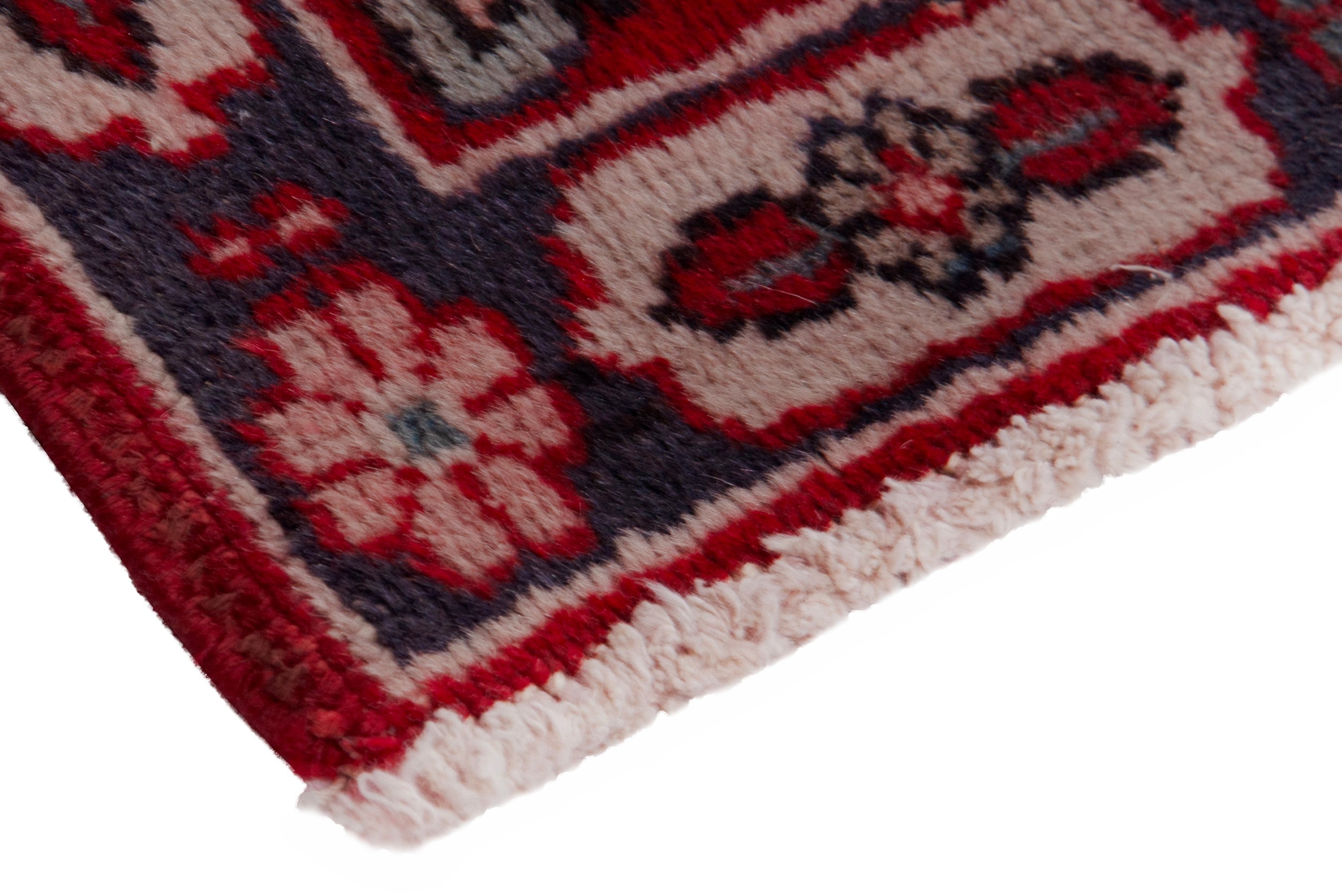Persian Tabriz accent rug in deep red and burgundy, view 5 of 7