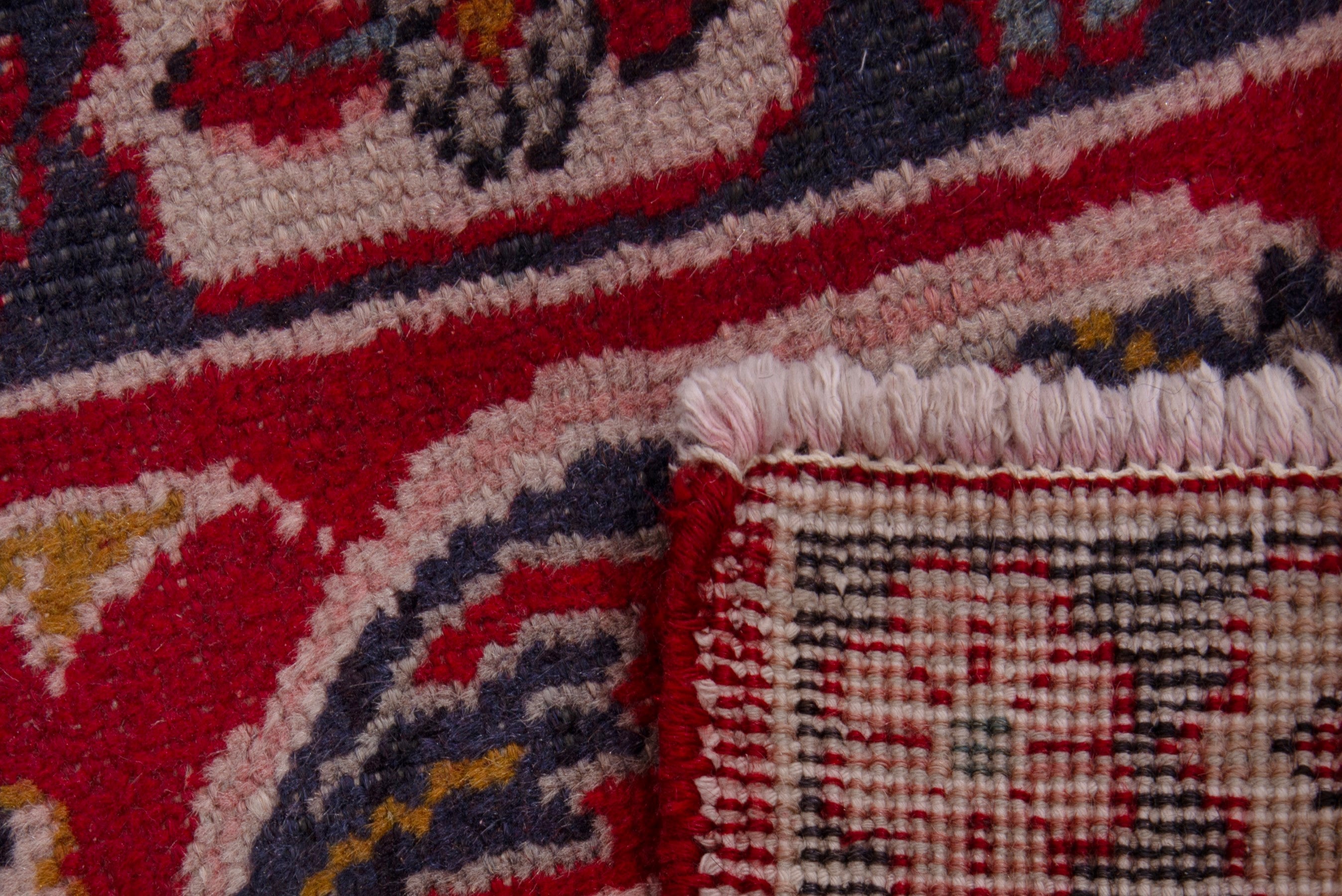 Persian Tabriz accent rug in deep red and burgundy, view 7 of 7