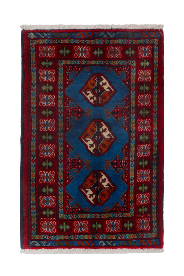 3892, Persian Torkaman Mini Rug
