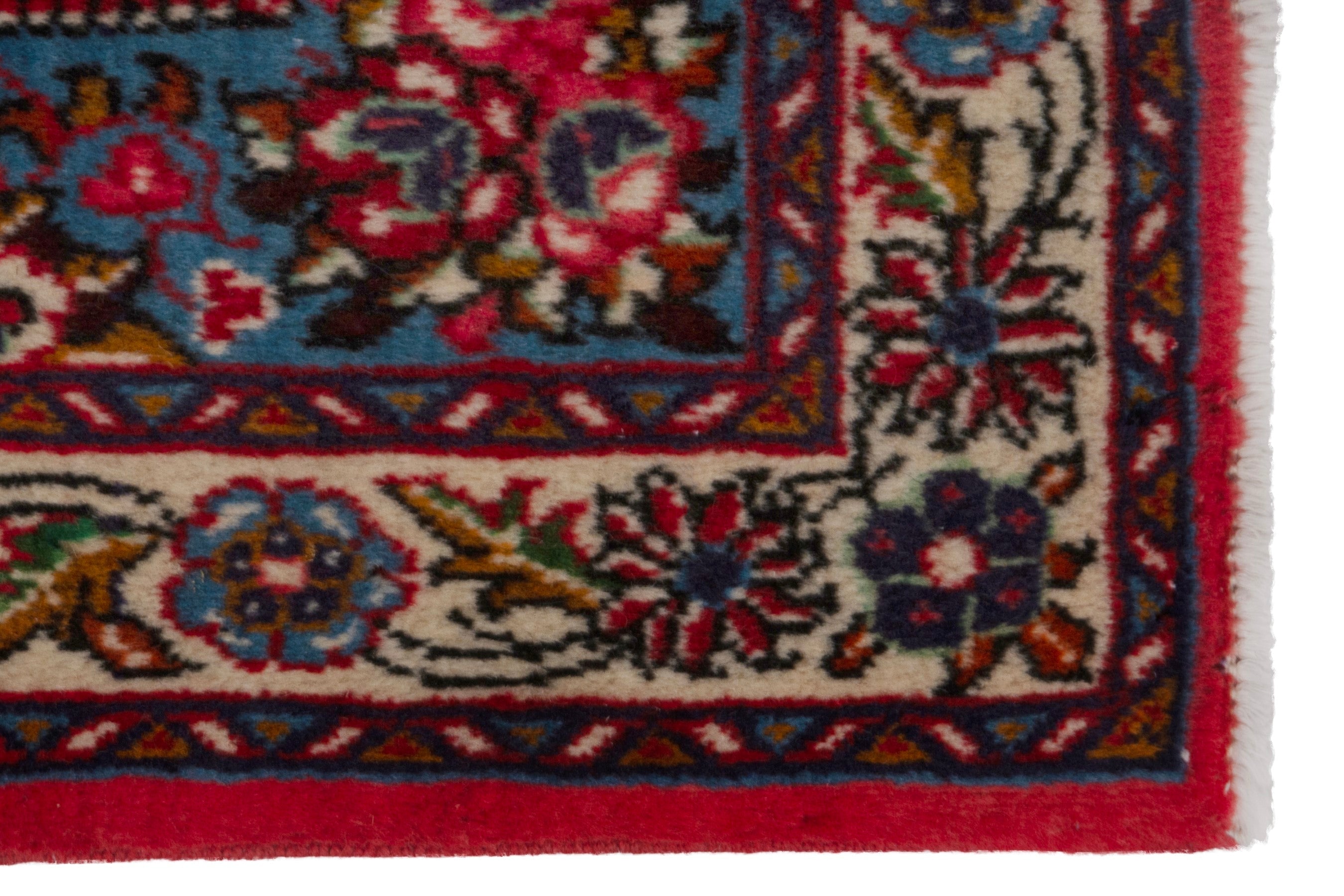 Persian Arak accent rug in deep red and burgundy, view 4 of 7