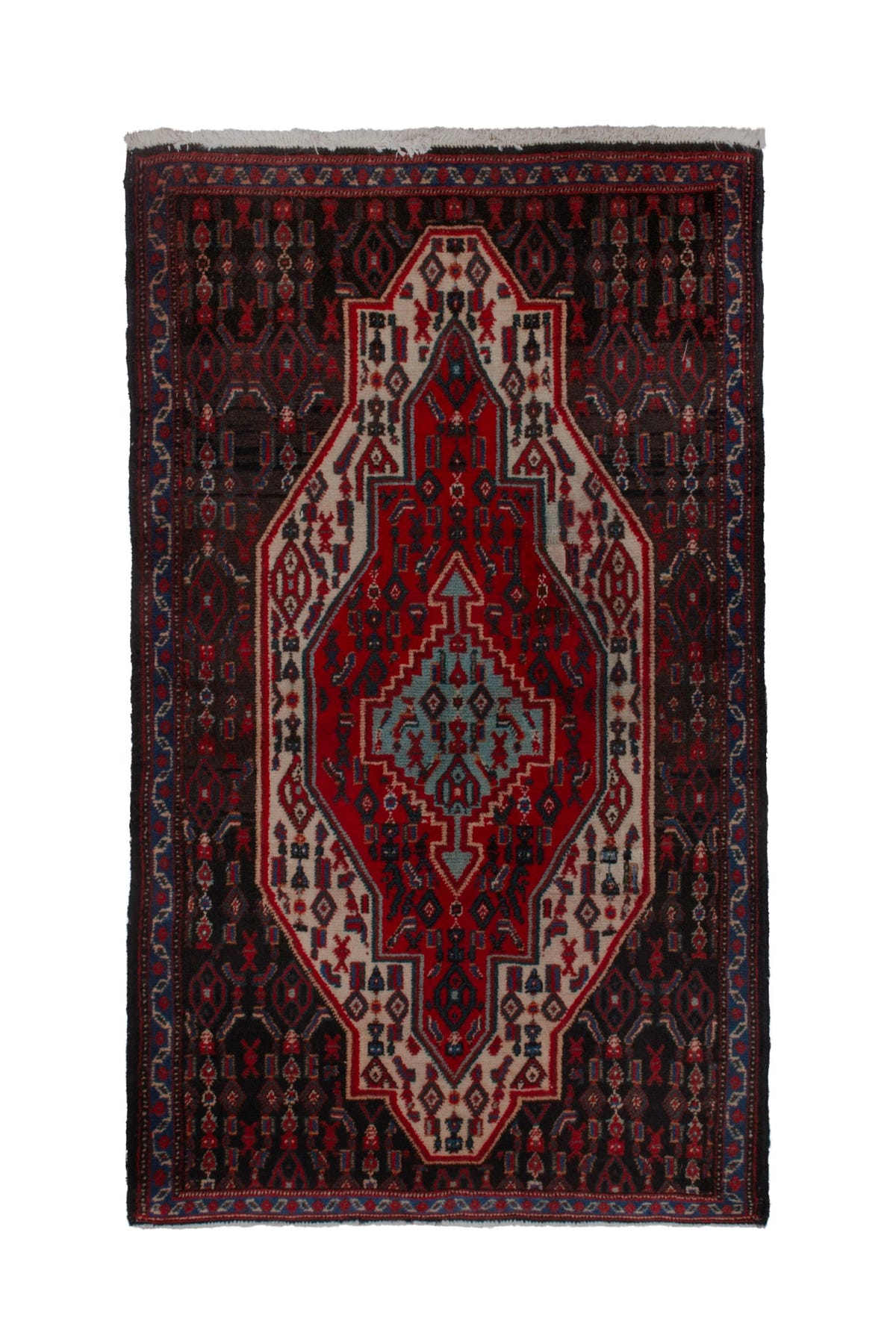 3897, Persian Sanandaj Mini Rug