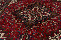 Turkish Anatolian area rug in deep red and navy, view 12 of 21