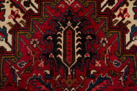 Turkish Anatolian area rug in deep red and navy, view 16 of 21