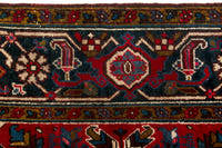 Turkish Anatolian area rug in deep red and navy, view 17 of 21
