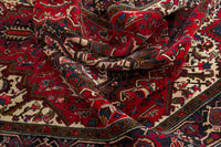 Turkish Anatolian area rug in deep red and navy, view 18 of 21