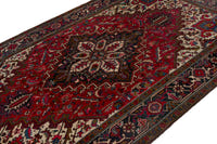 Turkish Anatolian area rug in deep red and navy, view 5 of 21