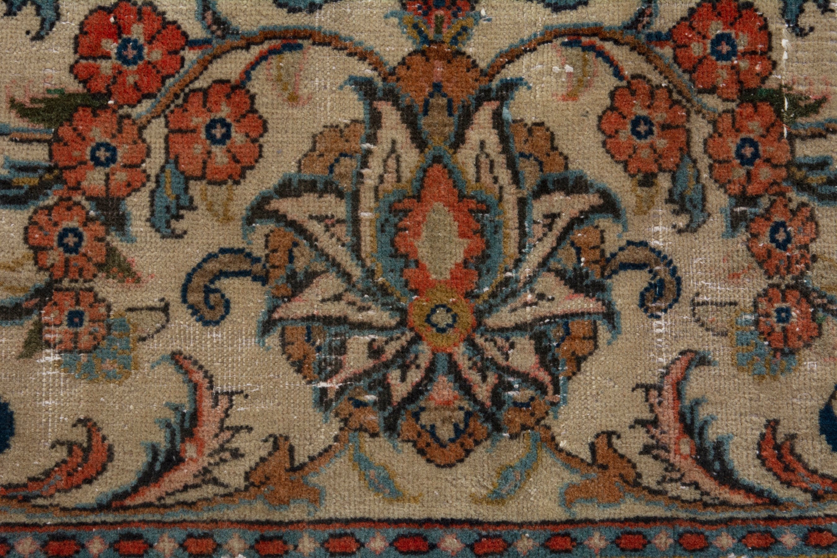 Persian Sarouk oversized rug in deep red and beige, view 10 of 20