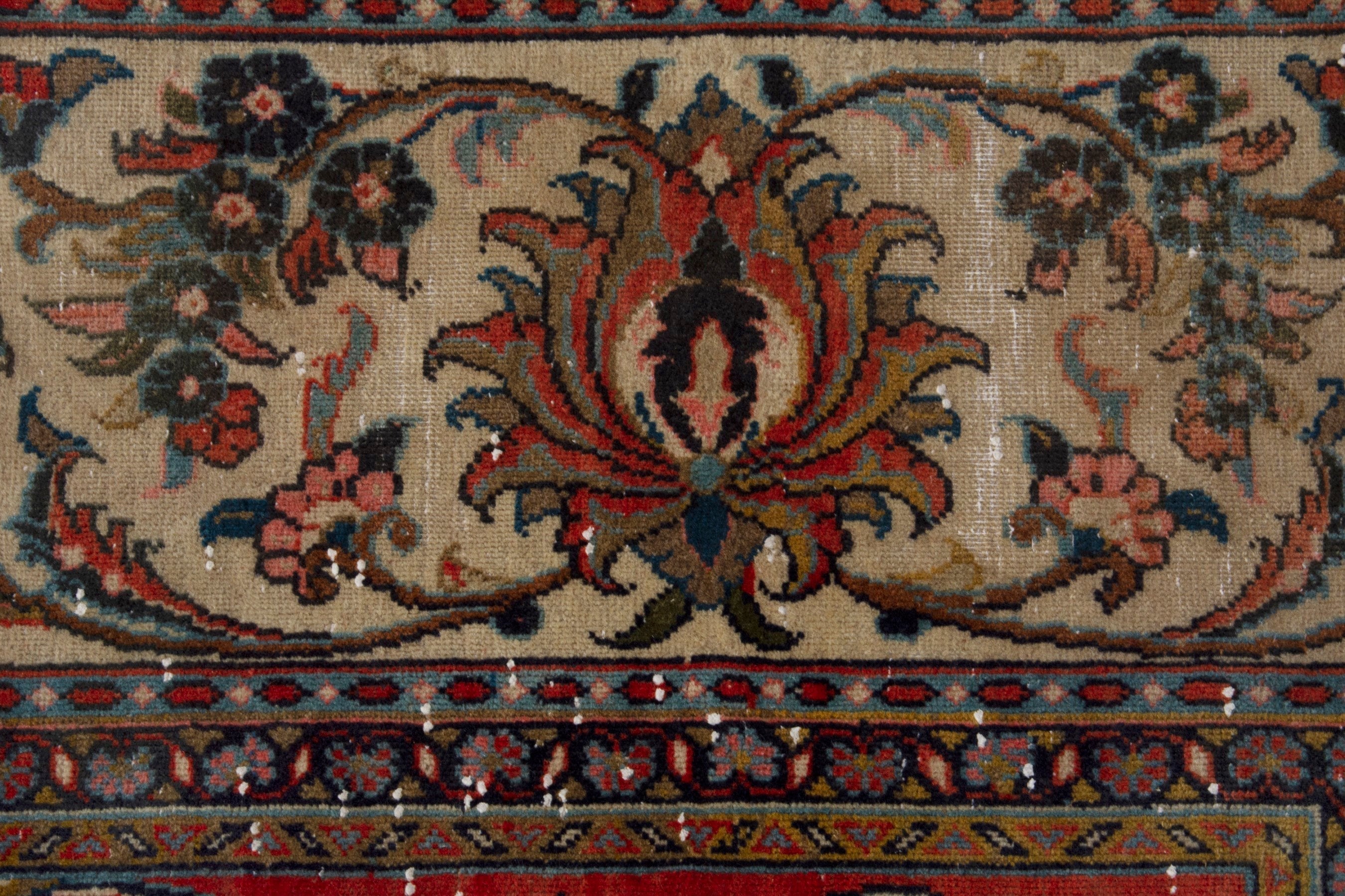 Persian Sarouk oversized rug in deep red and beige, view 11 of 20