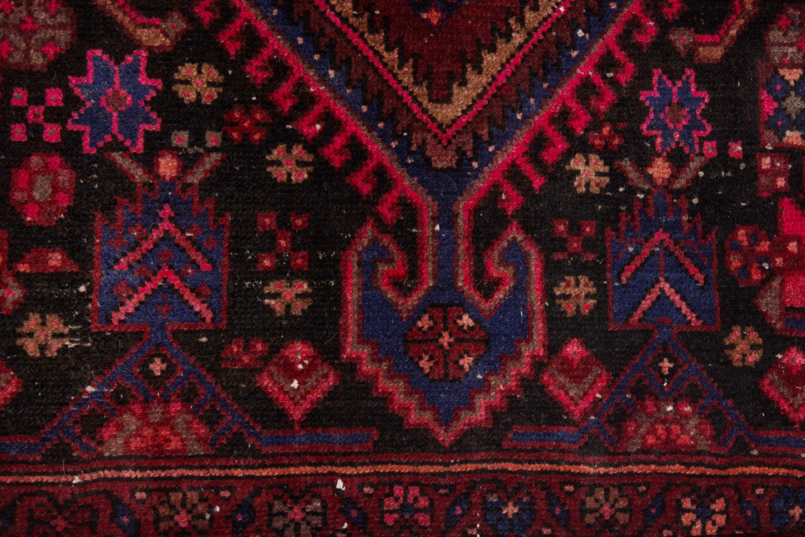 Persian Zanjan accent rug in burgundy and deep red, view 13 of 21