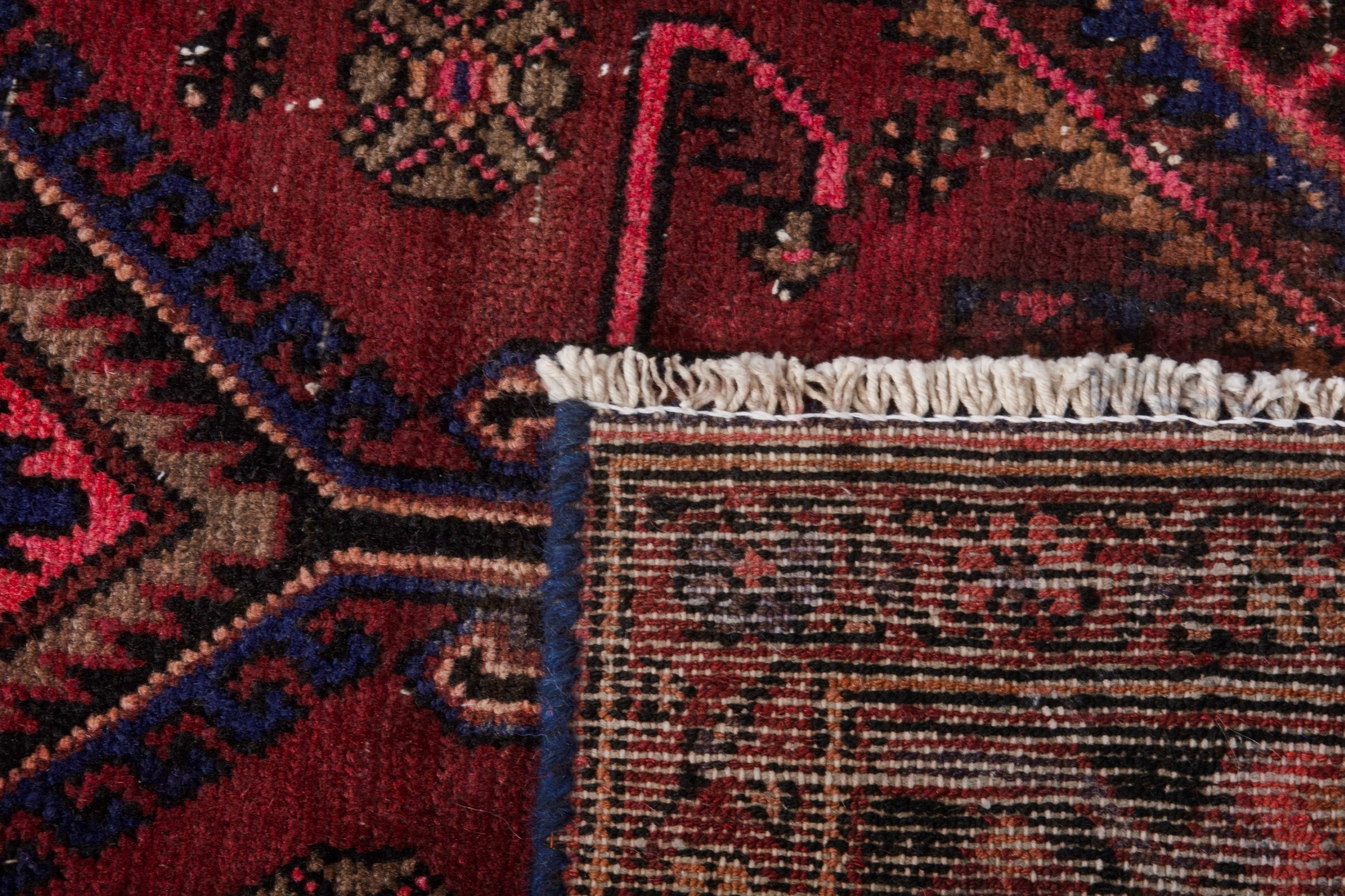 Persian Zanjan accent rug in burgundy and deep red, view 21 of 21