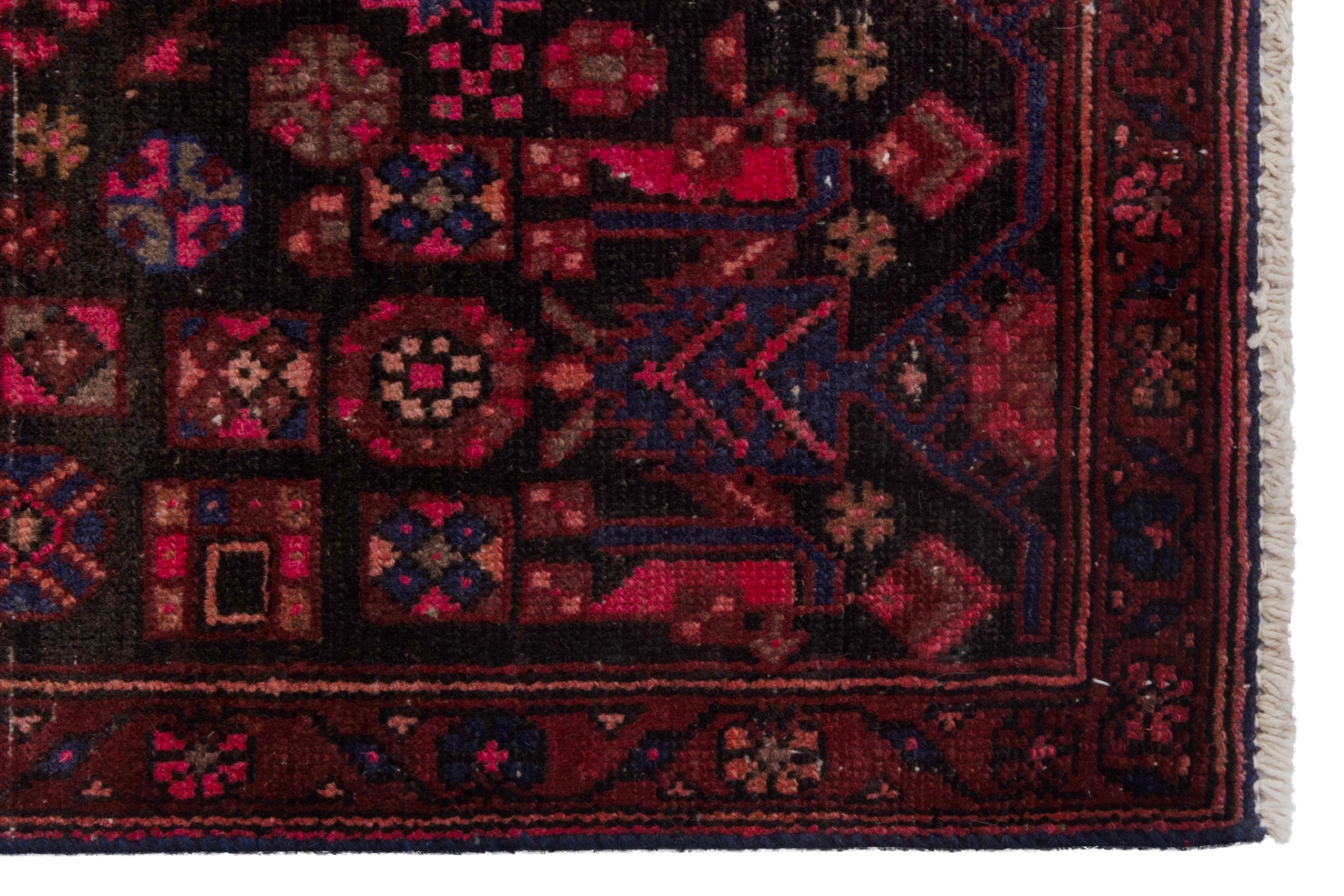 Persian Zanjan accent rug in burgundy and deep red, view 10 of 21