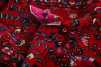 Persian Lilihan accent rug in deep red and navy, view 16 of 22