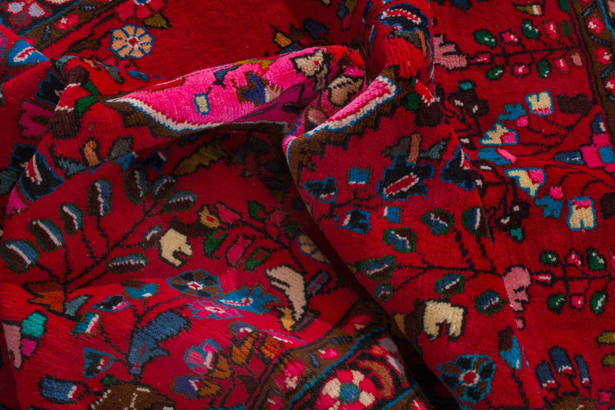 Persian Lilihan accent rug in deep red and navy, view 18 of 22