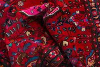 Persian Lilihan accent rug in deep red and navy, view 19 of 22