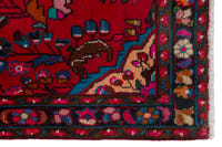 Persian Lilihan accent rug in deep red and navy, view 6 of 22