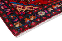 Persian Lilihan accent rug in deep red and navy, view 7 of 22